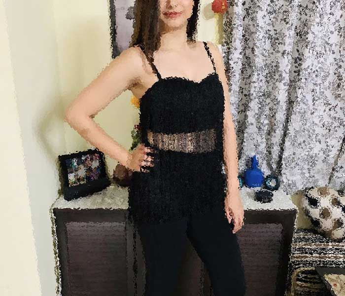 beautiful babe in black dress